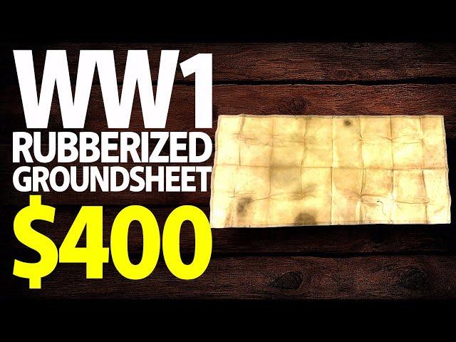 $400 | WW1 British Canadian BEF CEF Rubberized Groundsheet: Military | Military Antiques Toronto