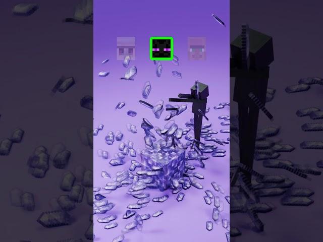 Minecraft Mobs vs Amethyst Satisfying 3D Fluid and Cloth Simulation | Iron Golem, Enderman, Villager