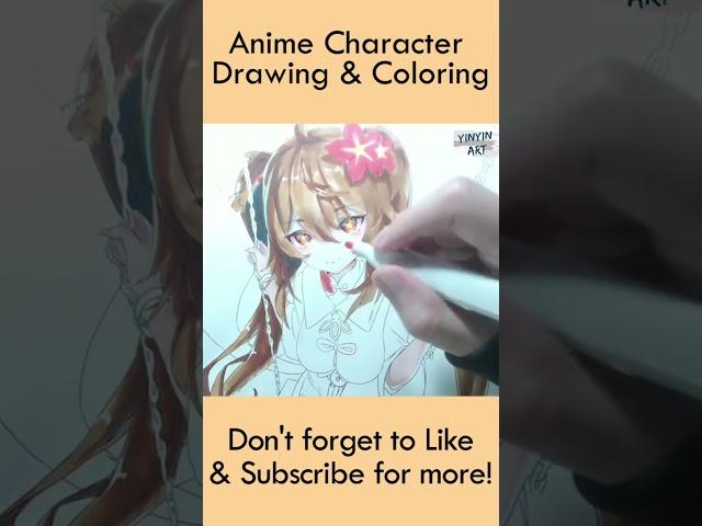 Anime Character Drawing and Coloring #Shorts