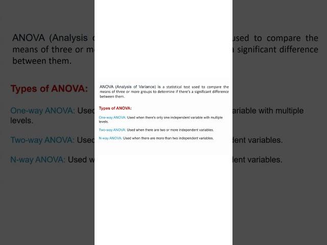 ANOVA #anova #statistics #science #biostatistics
