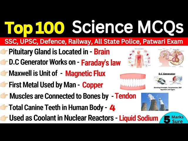 Science Top 100 MCQs | Science Gk MCQs Questions And Answers | Science Quiz | Current Affairs 2023