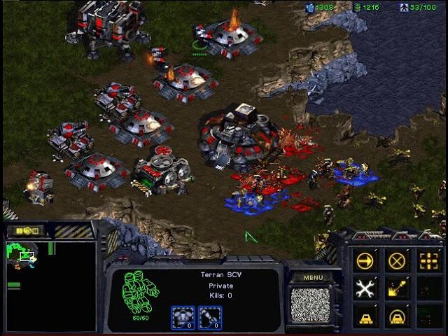 StarCraft: Brood War - 1 Terran vs 5 Protoss & 2 Zerg ( vs 7 computers ) - Map: Big Game Hunters