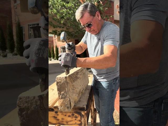 Cutting Stone by hand #stone #masonry #builder #diy #construction #stonemason #stonemasonry  #tools