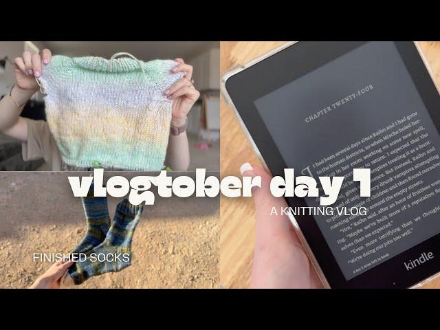 finishing up my socks | a knitting vlogvlogtober day 1