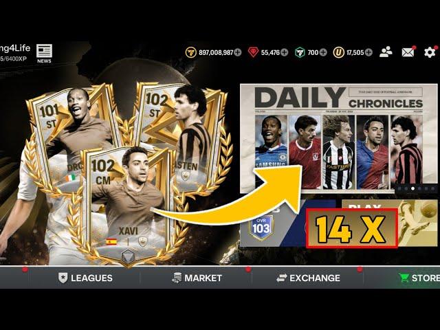 HOW TO GET 14 ICONS DAILY CHRONICLES XAVI DROGBA BASTEN HEART TOKENS IN EA FC FIFA MOBILE 24 25