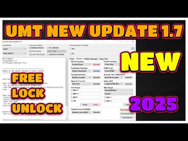 UMT DONGLE NEW UPDATE | Umt Mtk New update 2025 | Big Update UMTv2/UMTPro UltimateMTK2 v1.7