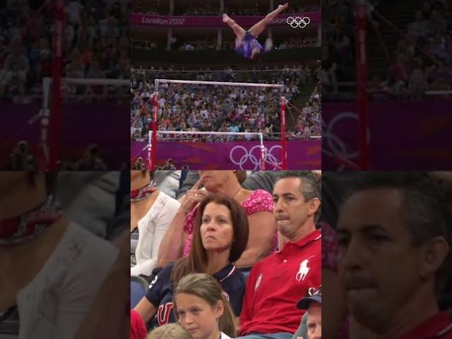 Aly Raisman's parents watching her compete is HILARIOUS! ‍️ #Shorts