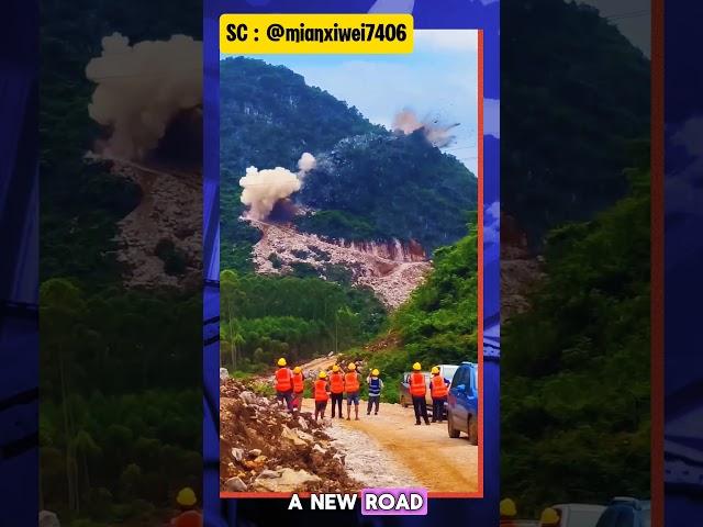 Mountain blasted #construction  #newroad #builder  #houseconstructionbuilding  #buildingconstruction