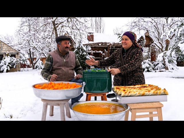 Cozy Winter Cooking | Turkish Lunch Over Open Flames