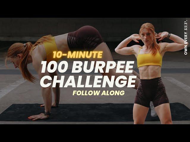 100 Burpees in 10 Minutes - Follow Along Workout w/ Warm Up | No Talking | Burpee Challenge