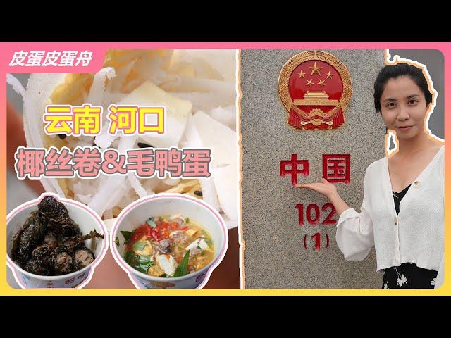 在云南河口感受当地天堂美食和地狱料理~ | 皮蛋皮蛋舟 | 椰丝卷 | 毛鸭蛋 | 香叶包肉 | 越南 | 红河 | 南溪河 | Local snacks in Hekou, Yunnan