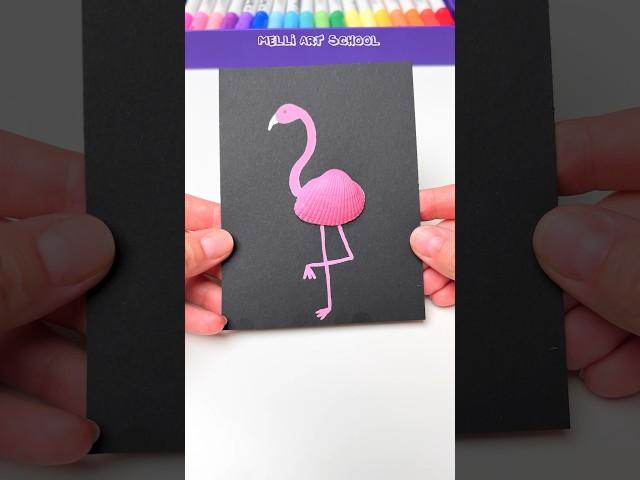 Creative Art Idea to Drawing Flamingo  #shorts