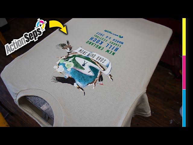 ActionSeps™ | Screen Printing 8 Color Sim Process on White and Color Shirts - Anatol Titan Automatic