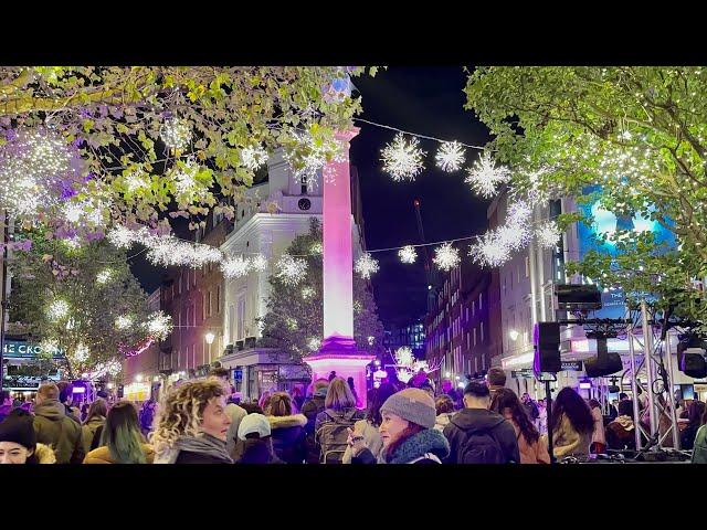 London Best Christmas Lights 2022 | Seven Dials Christmas Lights 2022 | London Night Walk [4K HDR]