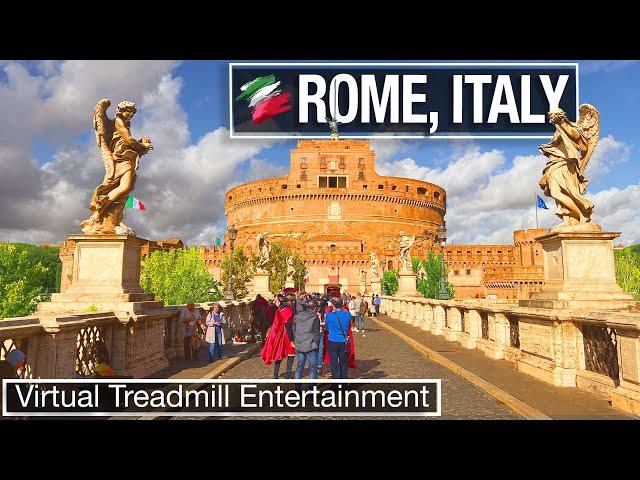 Rome Italy Walking Tour - No Talking - Virtual Treadmill Walk - 4k City Walks