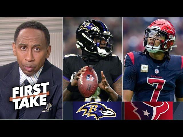 FIRST TAKE | Stephen A. Smith predicts to Ravens vs Texans: Lamar or CJ Stroud will win?