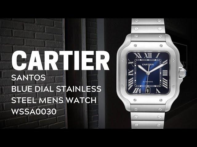 Cartier Santos Blue Dial Stainless Steel Mens Watch WSSA0030 Review | SwissWatchExpo