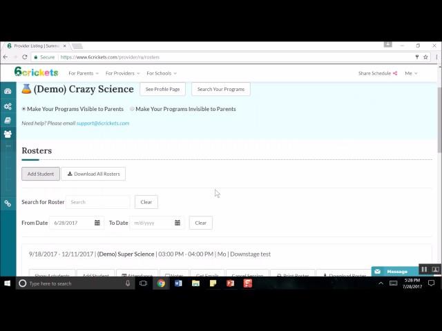 How to Check Your Camp/Class Roster at 6crickets
