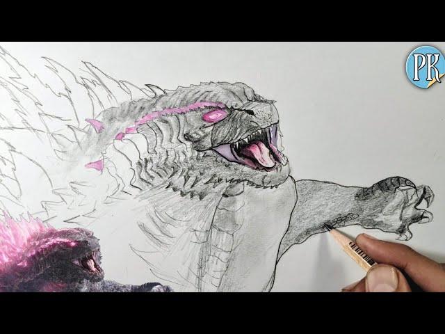 How to Draw pink GODZILLA /from godzilla x kong the new empire