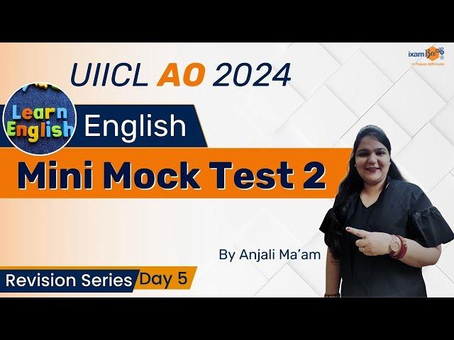 UIIC AO 2024 | English Mini Mock Test 2 | Boost Your Language with Anjali Ma'am