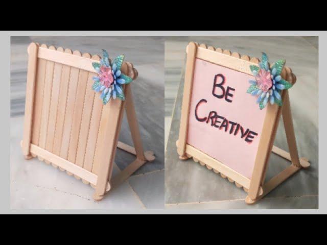 DIY photo frame with popsicle sticks | Ice cream sticks recycle idea | Laiba's Creativity