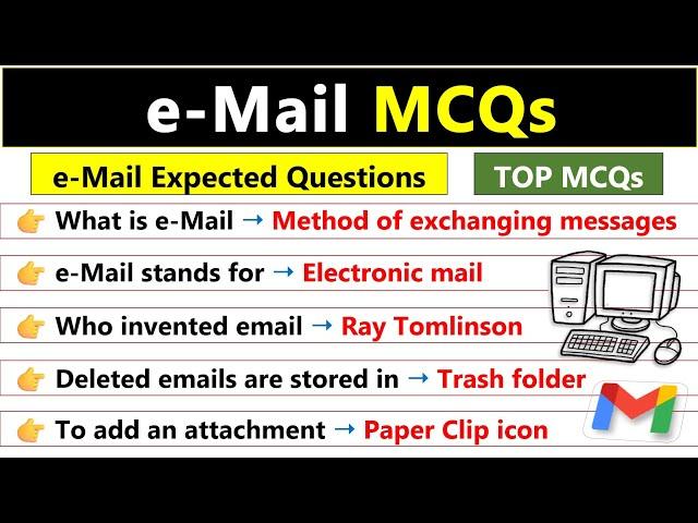 Email MCQs | Complete E-mail in One Video | Email Important Questions