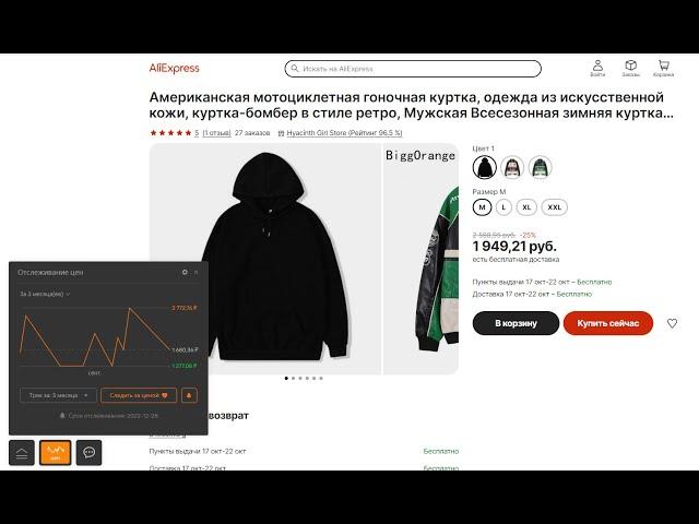 AliExpress price dynamics extension