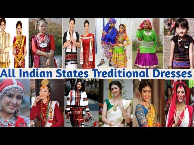 Traditional dresses of Indian states | Indian 29 states treditional dressing style | Indian costume