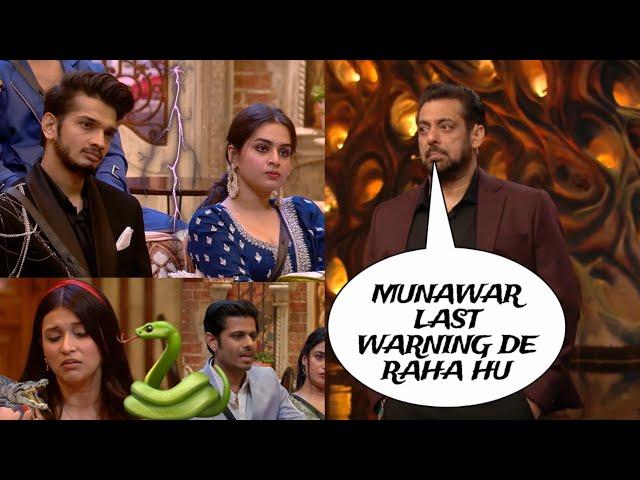 Salman Khan ने दिया Warning Last Munawar को: Munawar par vaar Mannara ke liye Weekend ka vaar