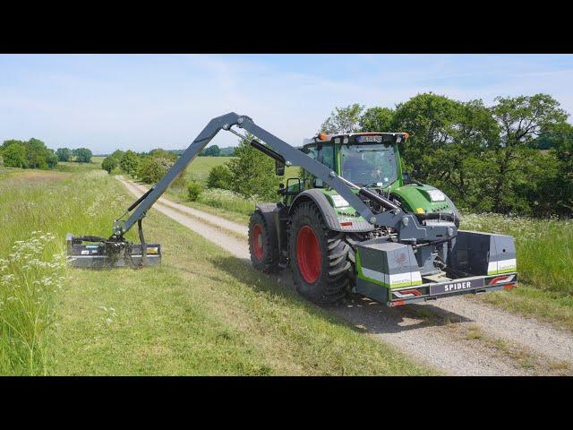 Professioneller Auslegemulcher mit 270° Arbeitsbereiche | GreenTec Spider Serie