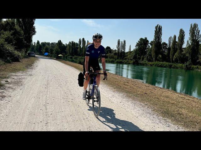 CYCLING ITALY TO UK Day 1 - 221 MILES, PINARELLO TREVISO TO MILAN | 2000km in 8 DAYS