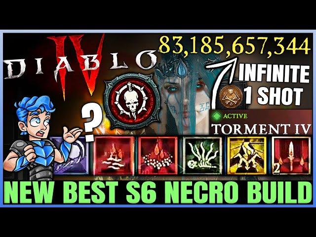 Diablo 4 - New Best Meta BILLION DAMAGE Necromancer Build - S6 OP Blood Wave Combo - Full Guide!