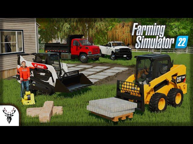 Patio Construction With New Equipment!! (FS22 Landscaping)