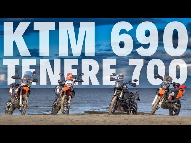 Tenere 700 vs Three KTM 690 Enduro R's