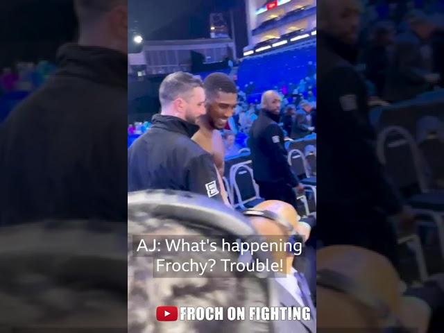Anthony Joshua and Carl Froch bump into each other 