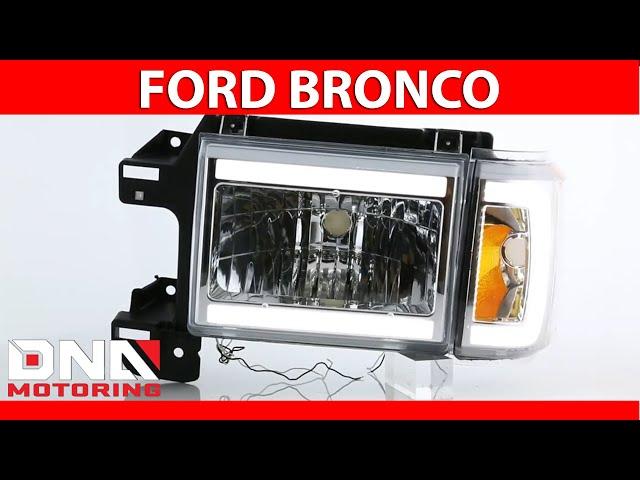 DNA Motoring 87-91 Ford Bronco F-150 F-250 F-350 Chrome Amber Headlights