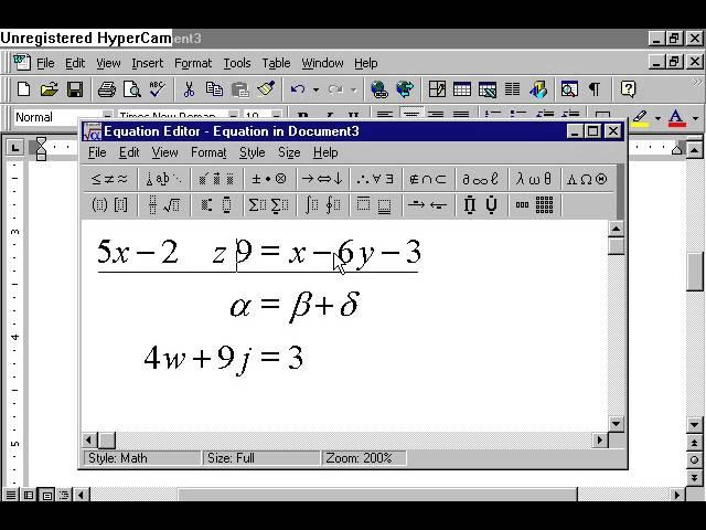 Creating, numbering and cross referencing equations with Microsoft Word: Video 4 Equation Edits