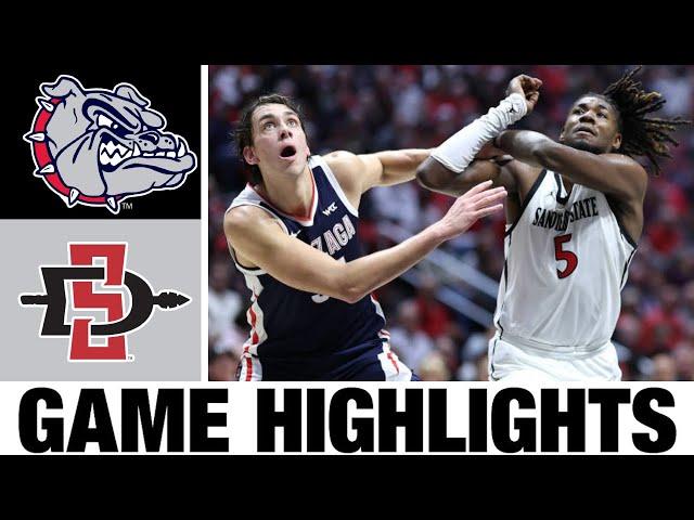 #3 Gonzaga vs San Diego State Highlights | NCAA Men's Basketball | 2024 College Basketball