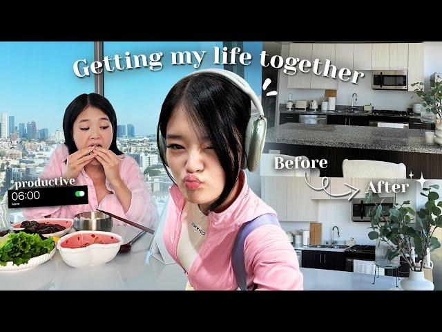 GETTING MY LIFE TOGETHER: depression, being productive, kitchen MAKEOVER, self-care, workout