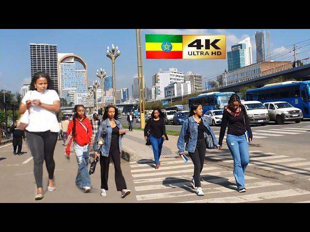 የቆንጆዎቹ ጎዳና እስቴድየም ,  Addis Ababa walking Tour 2024 , Ethiopia [4K]