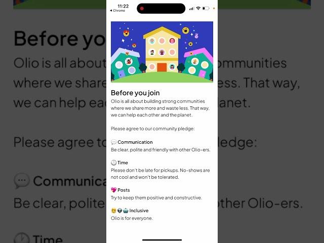 Olio app - share more, waste less - overview