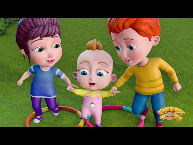 Walking Walking Hop Hop Song | Nursery Rhymes & Kids Songs | Happy Tots