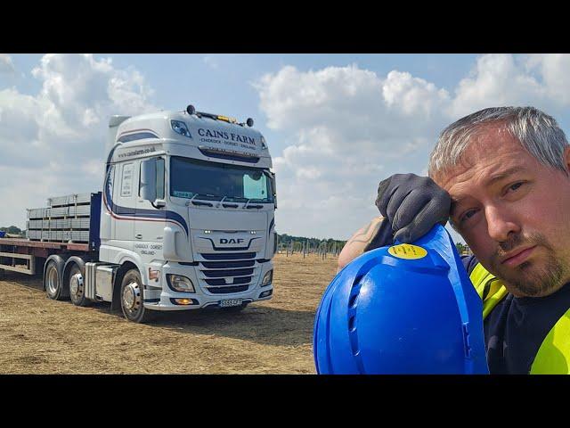 Solar Farm and Wet Wimbledon. UK HGV Truck Driver.