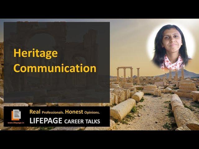 LifePage Career Talk on Heritage Communication