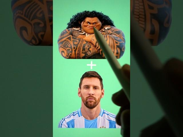 I turned Messi into Maui (from Moana)  #moana #messi #art #shorts