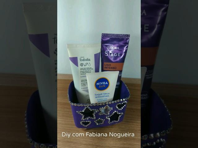 Mini Organizador feito com Pote de margarina  #artesanato #reciclagem #façavocêmesmo #craft #diy