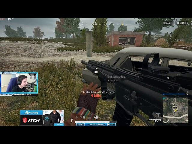 Shroud PUBG playing vs 98 zombies With 93 kills ! [20 March 2018]