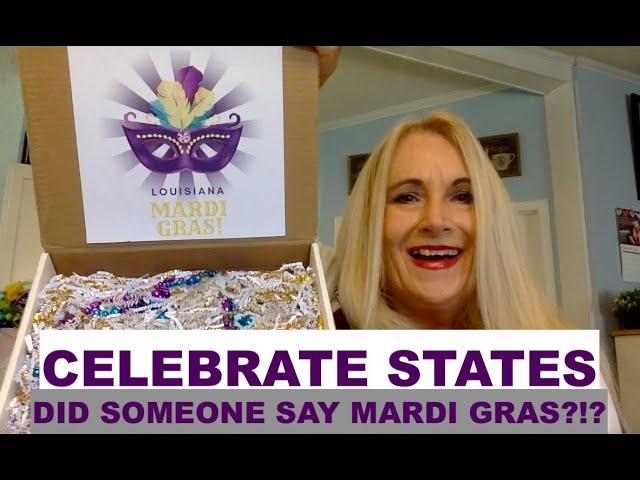 Celebrate States Unboxing! Do you travel? Planning a Trip? Save 20% on your first Box. Mardi Gras!