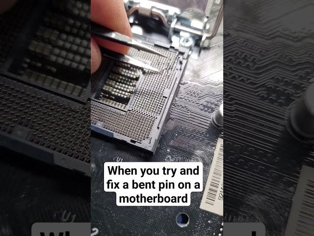 attempting to fix a bent pin on a cpu socket #joking