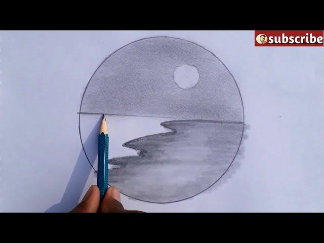 Circle drawing - easy  circle drawing - easy circle scenery - easy pencil drawing - easy art